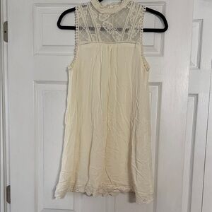 Altar'd State Ivory Sleeveless Lace Top